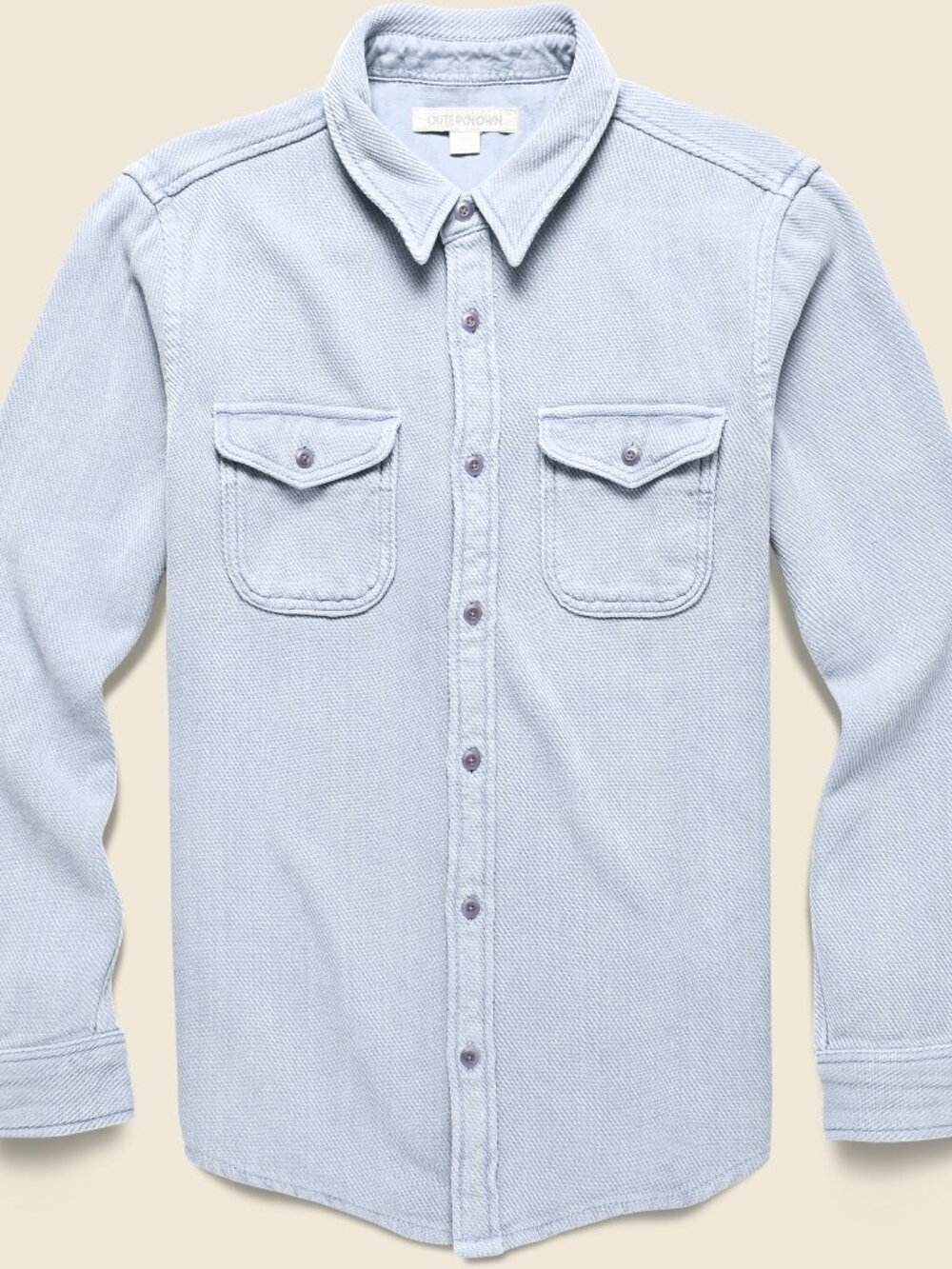 Outerknown Chroma Blanket Shirt Light Blue Gray Organic Cotton Men's XL